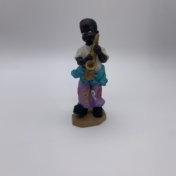 Jay Imports Jumbo African American Saxophone Musician Boy Figurine Sculpture 8” - Picture 2 of 11